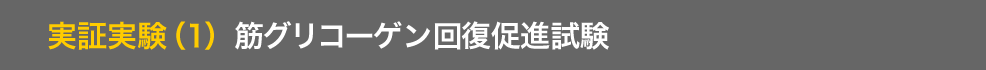 実証実験（1）　筋グリコーゲン回復促進試験